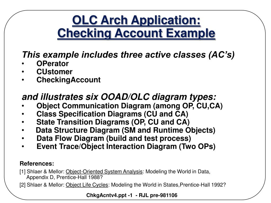 PPT - OLC Arch Application: Checking Account Example PowerPoint ...