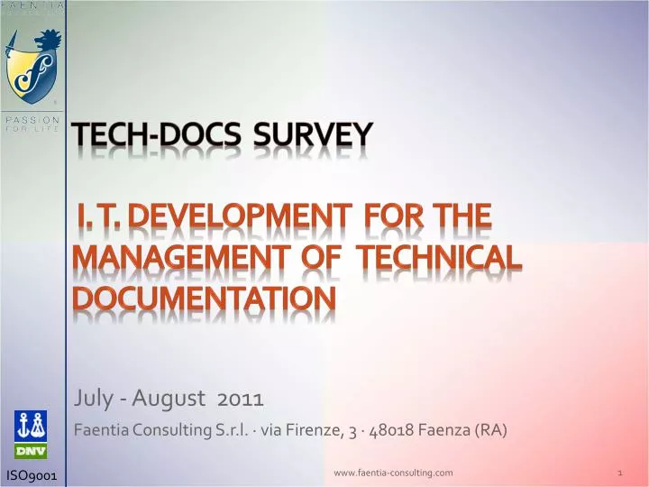 tech docs survey i t development for the management of technical documentation