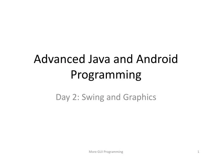 advanced java and android programming
