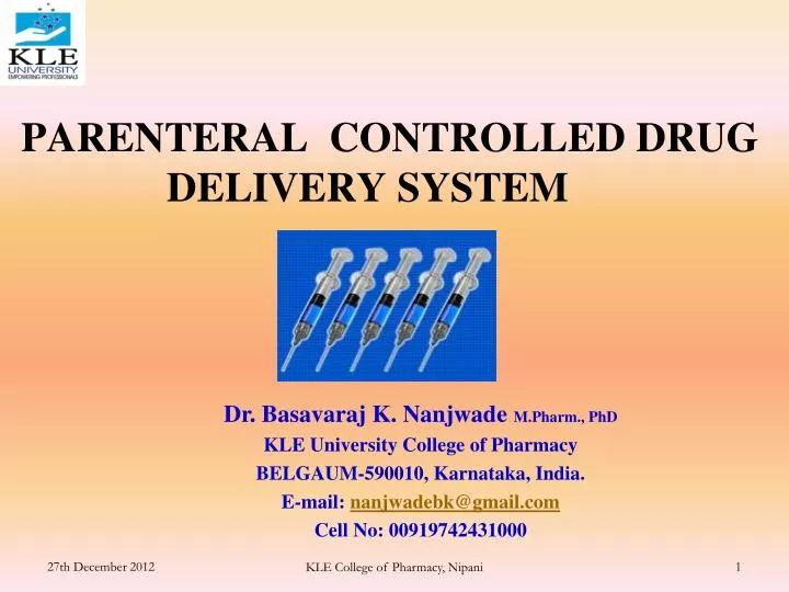parenteral controlled drug delivery system
