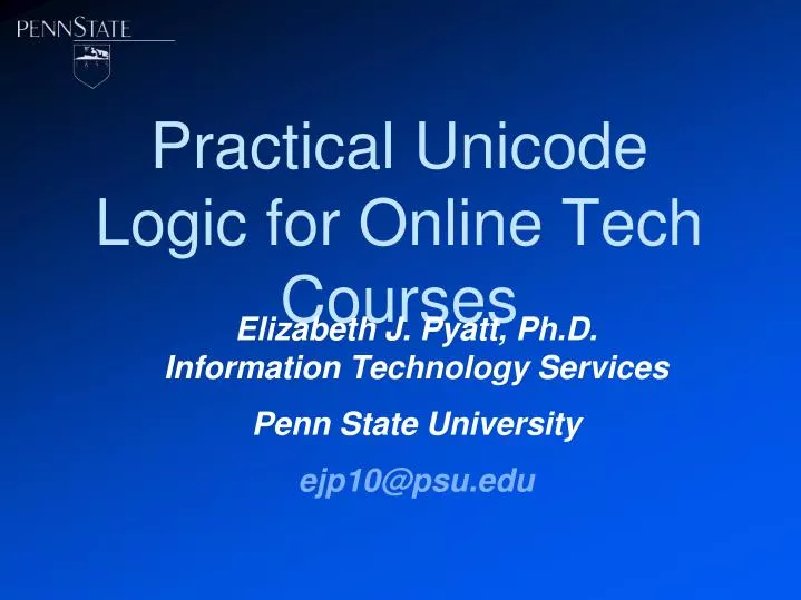 practical unicode logic for online tech courses