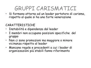 gruppi carismatici