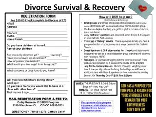 Divorce Survival &amp; Recovery
