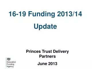 16-19 Funding 2013/14 Update