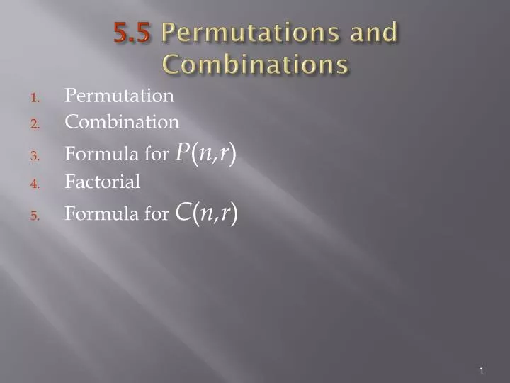 5 5 permutations and combinations