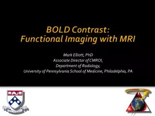 BOLD Contrast: Functional Imaging with MRI