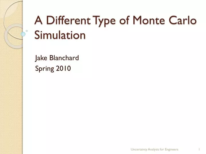 a different type of monte carlo simulation