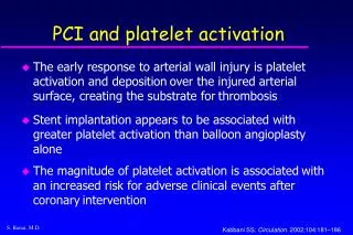 PCI and platelet activation