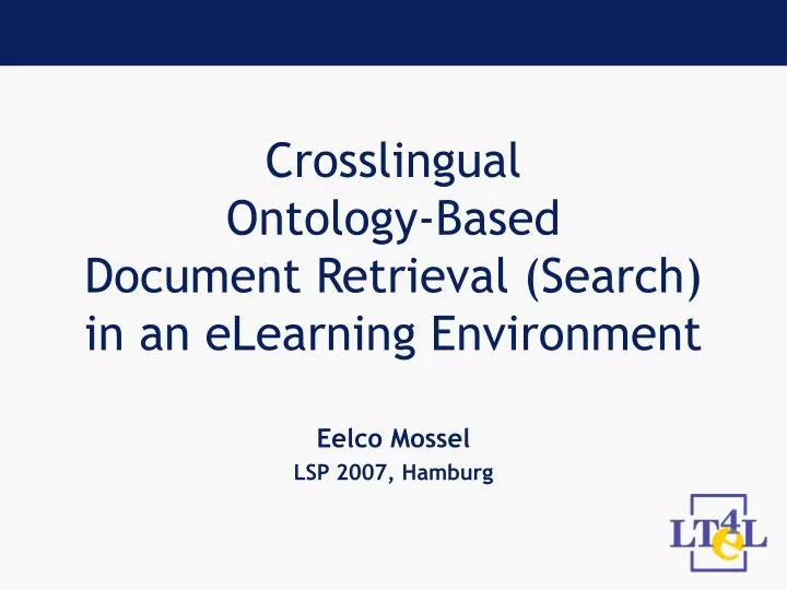 crosslingual ontology based document retrieval search in an elearning environment
