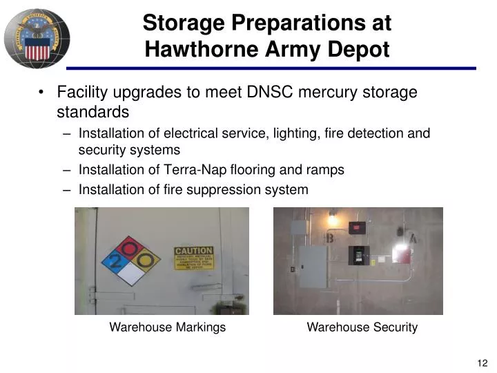 storage preparations at hawthorne army depot