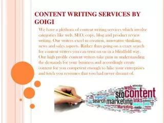 CONTENT WRITING SERVICES BY GOIGI
