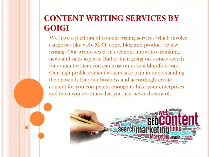 content writing services by goigi