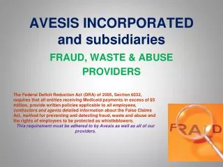 AVESIS INCORPORATED and subsidiaries