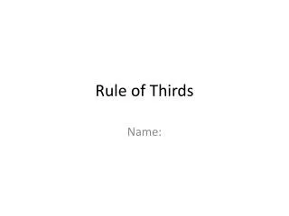 rule of thirds