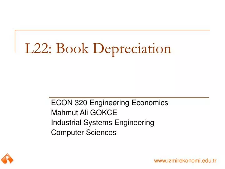 l22 book depreciation