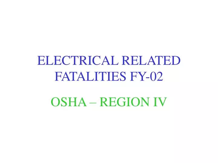 electrical related fatalities fy 02