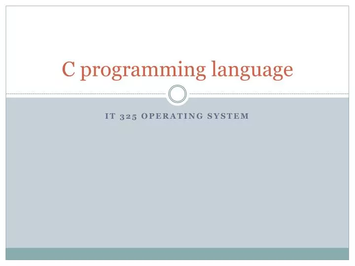 c programming language