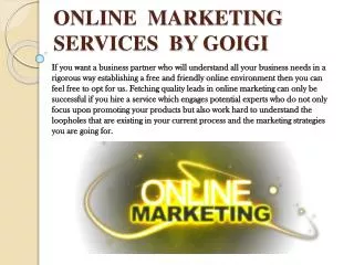 ONLINE MARKETING services by goigi