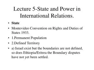 Lecture 5-State and Power in International Relations.