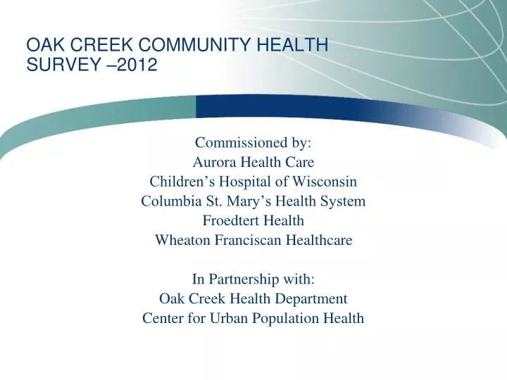 oak creek community health survey 2012