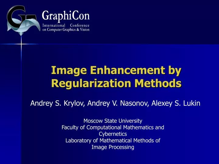 image enhancement by regularization methods