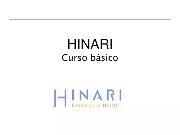 hinari curso b sico