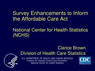 Clarice Brown Division of Health Care Statistics