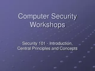 Computer Security Workshops