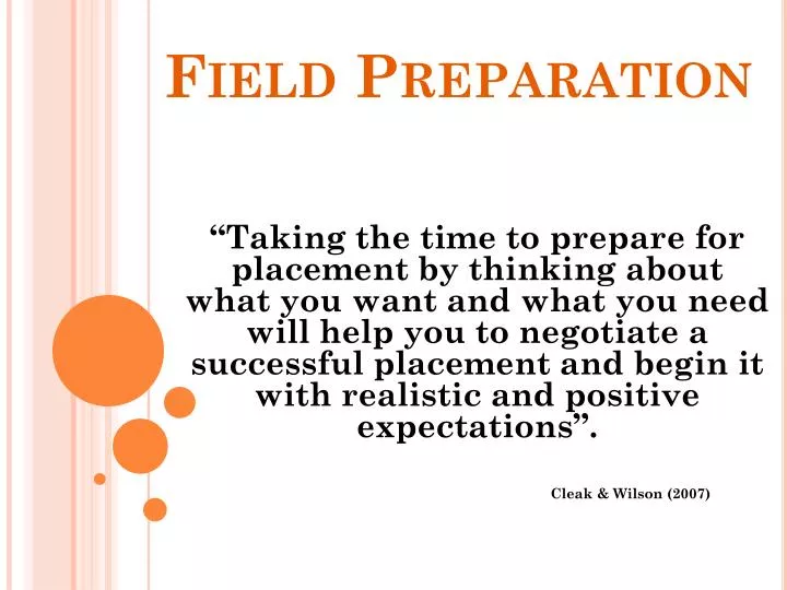 field preparation