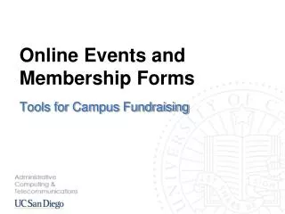 Online Events and Membership Forms