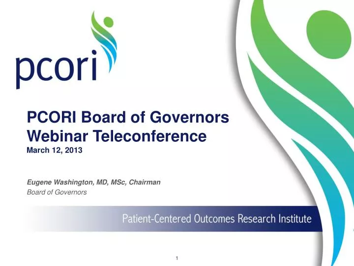 pcori board of governors webinar teleconference march 12 2013