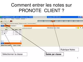 comment entrer les notes sur pronote client