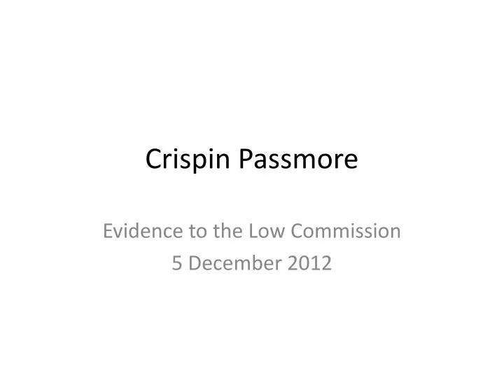 crispin passmore