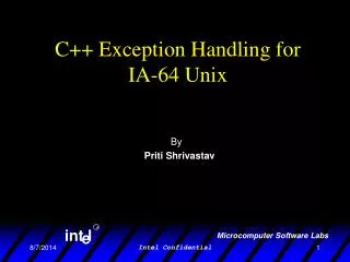 C++ Exception Handling for IA-64 Unix