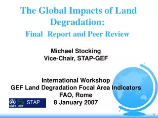 The Global Impacts of Land Degradation: Final Report and Peer Review