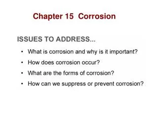 Chapter 15 Corrosion