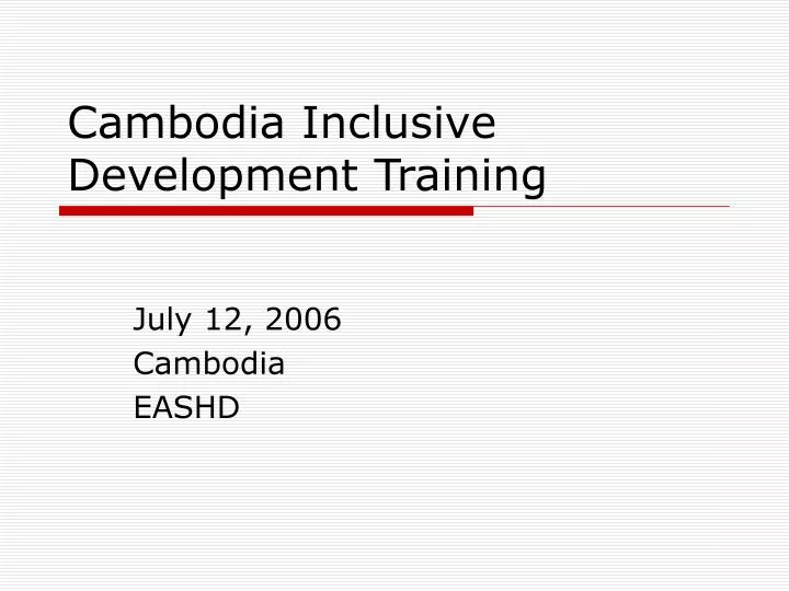 cambodia inclusive development training