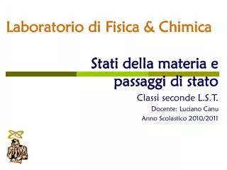laboratorio di fisica chimica