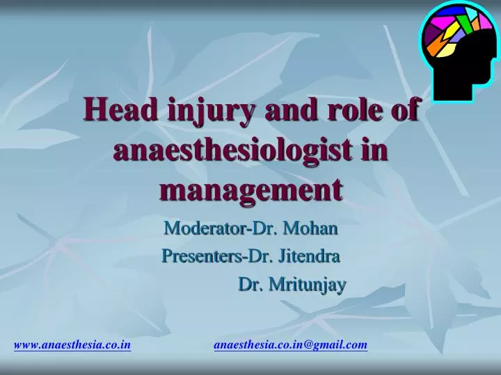 head injury and role of anaesthesiologist in management