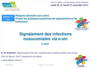 signalement des infections nosocomiales via e sin