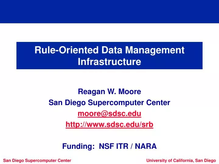 rule oriented data management infrastructure