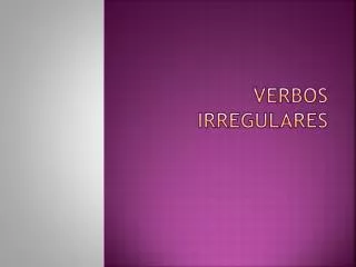 verbos irregulares