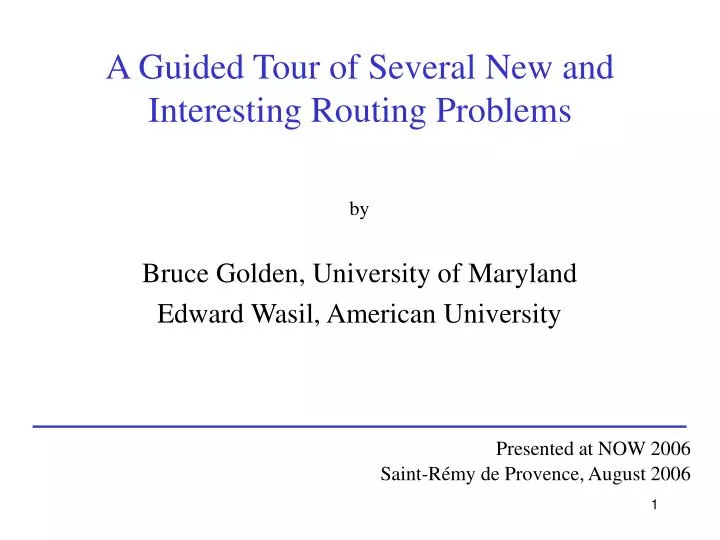 a guided tour of several new and interesting routing problems
