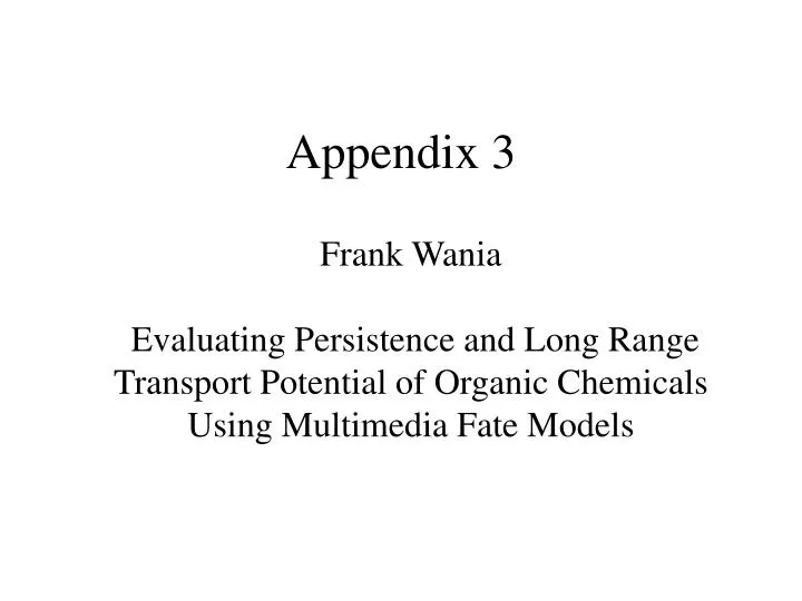 appendix 3