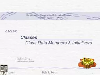Classes Class Data Members &amp; Initializers