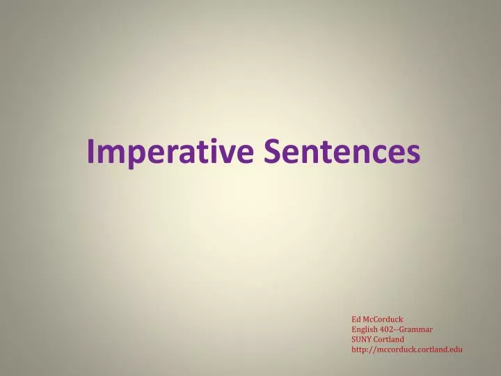 imperative sentences