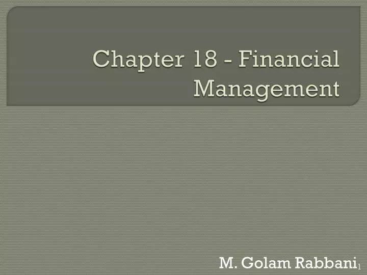 chapter 18 financial management