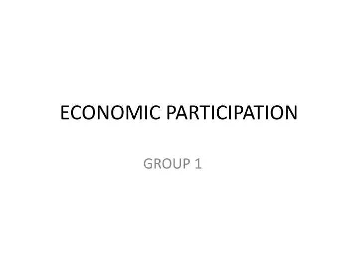 economic participation