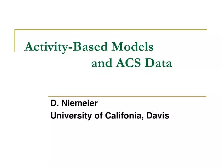 activity based models and acs data