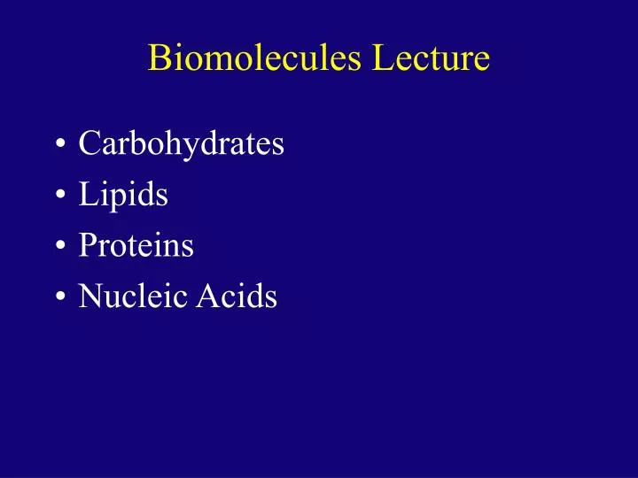 biomolecules lecture